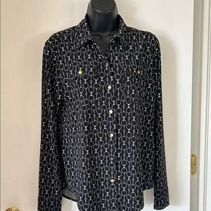 Lauren Ralph Lauren Navy Top Size Small